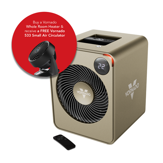 VMHi500 Winter Comfort Bundle | VMHi-500 Auto Climate Control Heater + FREE 533 Black Air Circulator